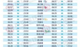 南京地铁运营起止时间